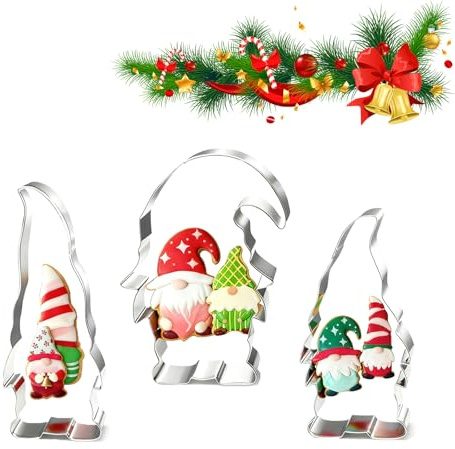 Formine Biscotti Natale, 3PCS Stampini in Acciaio Inox per Biscotti Natalizi, Formine Natale, Tagliabiscotti, per Cucina