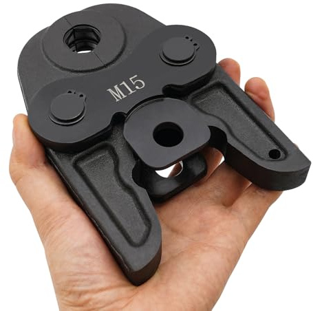 Mordaza de presión M15 compacta, mordaza para herramientas de prensado, mordaza de crimpado, 0,8 – 1,2 mm, grosor de tubo adecuado para prensar tubos de cobre, acero inoxidable y aluminio y plástico