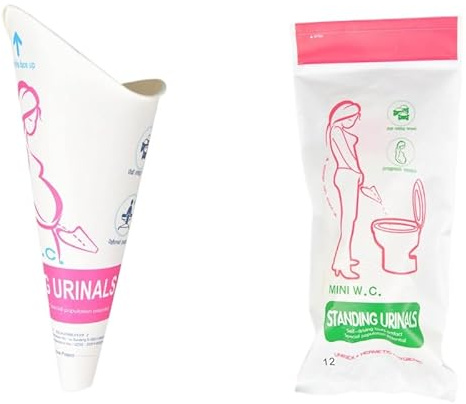 STREAMVOY Confezione da 12 sacchetti per orinatoio femminile, da viaggio, per donne e in gravidanza, a prova di perdite, per urinatoio di emergenza, usa e getta, per viaggi su strada, rosa, 12pcs