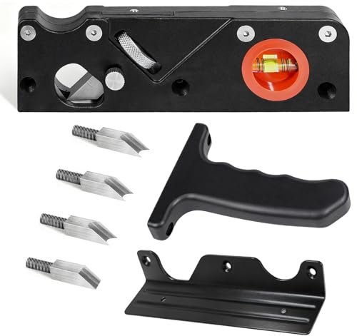 CISSIYOG Kantenhobel Holz, Hobel Holz mit 4 Schneidköpfen 45°/3/5/6mm, Ergonomischer Handgriff, Fasenhobel für Präzise Holzbearbeitung, Schreiner, Holzbearbeiter, Tischler