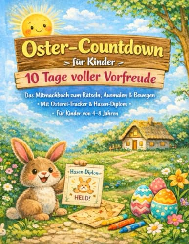 Oster-Countdown für Kinder: 10 Tage voller Vorfreude: Das Mitmachbuch zum Rätseln, Ausmalen & Bewegen – Mit Osterei-Tracker & Hasen-Diplom – Für ... (Meine Vorfreude-Countdowns für Kinder)