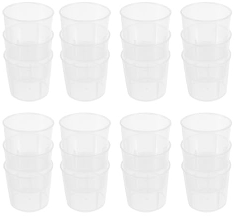 TOYANDONA 100 Tazas Medidoras para Reptiles y Anfibios, Vasos de Alimentación de Plástico Duradero Escala Clara, Aptas para Comida y Agua, Fáciles de Limpiar, Uso en Terrarios para Mascotas