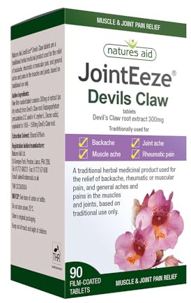 Natures Aid JointEeze Devils Claw 300mg – High Strength Herbal Tablets – Supports Joint Health & Mobility – Vegan, Gluten-Free, Non-GMO – THR Registered Traditional Remedy – 90 Tablets
