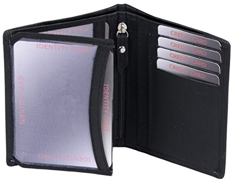 LEAS Ausweishülle, Ausweismappe RFID-Schutz in Echt-Leder, schwarz Card-Collection