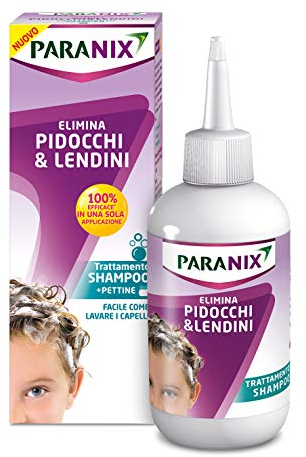 Paranix Trattamento Shampoo con Pettine, Elimina Pidocchi & Lendini, 100% Efficace in una sola applicazione, 200 ml