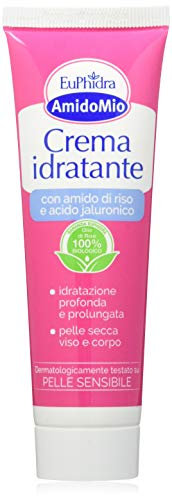 Euphidra - AmidoMio Crema Idratante con Amido di Riso e Acido Ialuronico, per un'Idratazione Profonda della Pelle, Texture Leggera, Azione Lenitiva e Rinfrescante, Flacone 50ml, Packaging May Vary