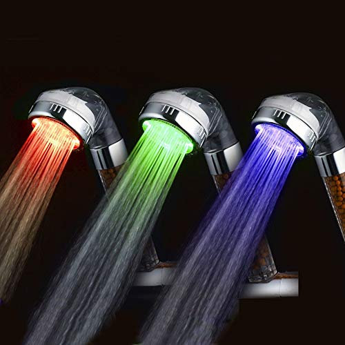 Pommeau de douche pluie Douches Tête Pomme De Douche Haute Pression Pomme De De Luminothérapie Douche Led Pression De Douche Ion Négative Contrôle De La Température De L'eau Couleur