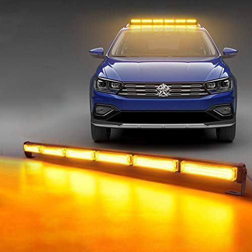 Dinfu LED Strobe Light Bar,Amber Warning Beacon Light for Truck Car Mini Bar Emergency Hazard Flash Light