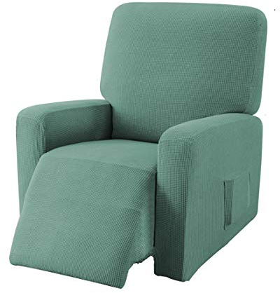 EBETA E Jacquard Sesselbezug, Sesselschoner, Stretchhusse für Relaxsessel Komplett, Elastisch Bezug für Fernsehsessel Liege Sessel (Hellgrün)