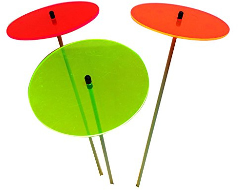 Sonnenfänger 3er Set Große Sun Discs, 75cm hohe Garten Sonnen Scheiben Ornamente für Drinnen und Draußen, Gärtner Geschenk, Farbe:rot/orange/grün