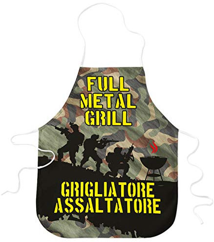 STAMPATEK Grembiule Divertente Barbecue Grigliatore Assaltatore Mimetico Cucina Grigliare Grembiuli Idea Regalo BBQ