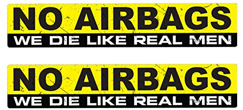 SUIFENG Aufkleber 15Cm X 3Cm 2X Amüsant Keine Airbags Wir Sterben Wie Echte Männer Autoaufkleber Reflektierende Motorradteile