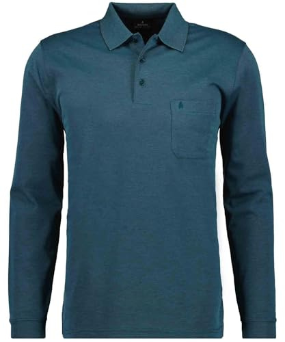 RAGMAN Herren Softknit-Polo mit Brusttasche, Langarm