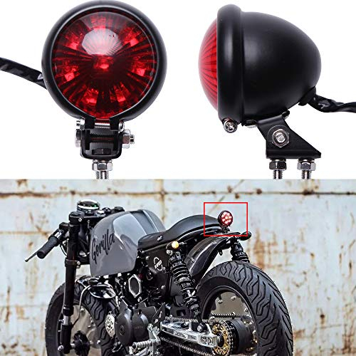 DREAMIZER 8 LED Motorcycle Tail Light Red Running Stop Brake Lamp for Street Bike Chopper Bobber Cafe Racer Cruiser CB1300 883 iron