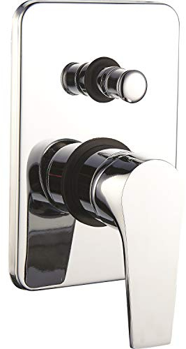 Sanixa Sette Mitigeur de douche encastrable 2 voies avec inverseur – Laiton chromé brillant, douchette encastrée pour douche et baignoire, robinetterie de salle de bain