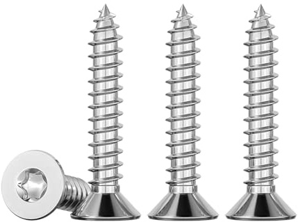 Drenky 100 Stück Holzschrauben Edelstahl M4x25 mm Torx Schrauben Aus Rostfrei A2 V2A Vollgewinde Madenschrauben M4 Spanplattenschrauben Universalschrauben