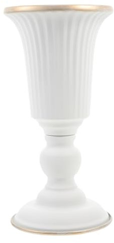 DOITOOL Urne Pflanzer Trompeten Vase Säule Pflanze Pot Porch Haustür Blume Töpfe Pflanzer Hochzeit Mittelstücke Vasen für Hausgarten Hochzeitsfeier Dekorationen 23 cm