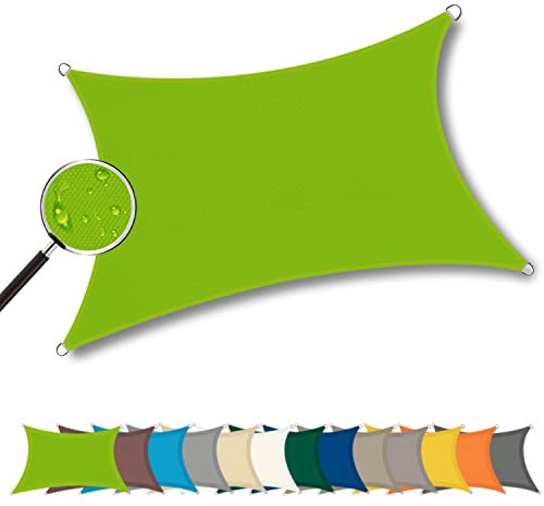 Yoosing Vela Ombreggiante 3x7.5m, Telo ombreggiante, Resistente e Traspirante con Kit di Fissaggio Professionale per Terrazze Vela Tenda da Sole - Grün