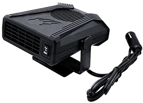 Surakey Auto Heizlüfter, 24V 150W Tragbar Auto Heizung Defroster, Windschutzscheibe Kühlventilator, Auto Heizung Ventilator 2 in 1, Auto Demister, Scheibenenteiser mit Netzkabel Zigarettenanzünder
