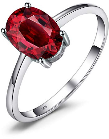 JewelryPalace Echt Edelstein Granat Citrin Peridot Blautopas Amethyst Ringe, Verlobungsring Promise Solitär Verlobung Ring Silber 925 Damen, Silberringe Antragsring Ringe, Damen Schmuck Rosegold Gold
