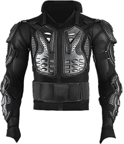 Motorrad-Schutzpanzer Brust Rücken Rückenpanzer Schutz Gepanzerte Jacke Kleidung Für Motorrad (Unisex) (Black,L)