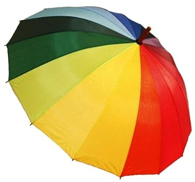 Generisch HAAC Regenschirm Golfschirm Regenbogen Automatik 105 cm