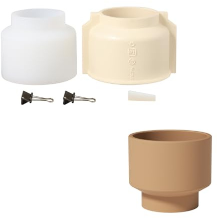 BOOWAN NICOLE Moldes de silicona para recipientes de velas en forma de cuenco, molde de silicona para cemento de hormigón, decoración del hogar (SH1026) 1