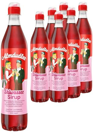 Almdudler Skiwasser Sirup im Vorratspack (6 x 700 ml) - Limo mit Himbeer-Zitrone verfeinert -1 Flasche ergibt bis zu 7 Liter Limonade