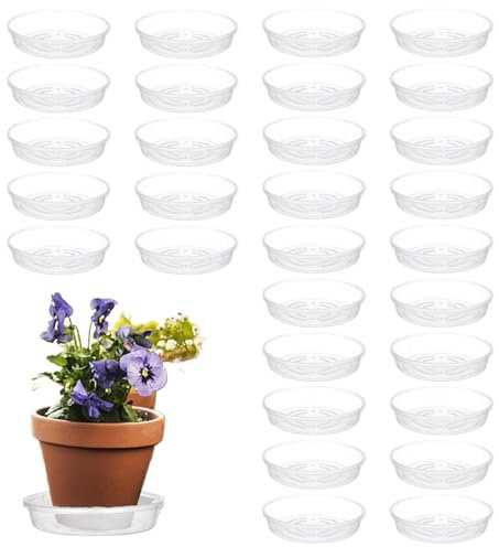 30 Stück Untersetzer Blumentopf, Transparente Untertopf Pflanzen Innen, Pflanzen Abtropfschale Unterteller Blumentopf Für Wasserauffang