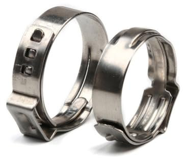 Jubilee Clips,Hose Clamp 10pcs Single Ear Hose Clamps Assortment Kit Single Multiple Sizes Stainless Steel 304 Cinch Clamp Rings for Sealing,(9.4 11.9mm)
