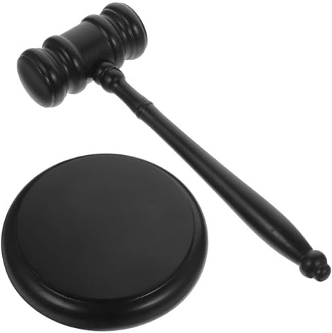 TOGEVAL Mazo de Juez de Madera de Haya 42x90 Mm Base Pulido Fino Sonido Nítido para Subastas y Uso Judicial Profesional