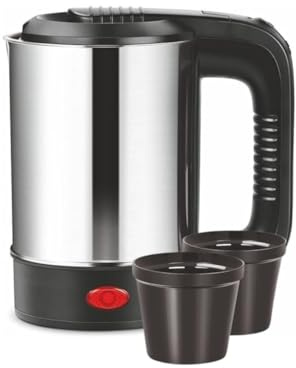 Bouilloire Électrique 24V 0.5l 250W avec 2 Tasses et Prise Allume-Cigare pour Camion et Poids Lourds