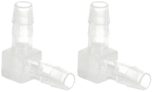 PATIKIL 0,2 Raccord en Plastique coudé à 90 degrés pour Tuyau barbelé, Lot de 2 Raccords en L pour Tuyau barbelé, pour Aquarium, Carburant, gaz, Liquide, air