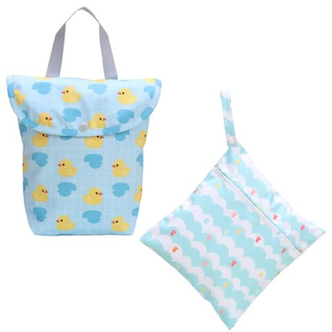 YUZNA 2 Stück Wetbag Kindergarten, Nasstasche Windeltaschen, Schwimmsachen Nassbeutel, Nasse und Trocken Wickeltasche Beutel mit Reißverschluss für Reisen Strand Pool