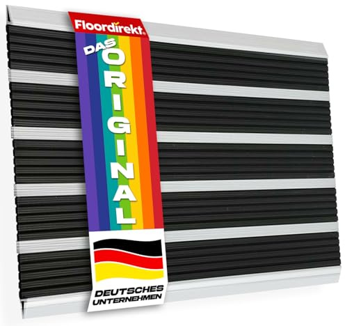 Floordirekt Fussabtreter Aussenbereich - Verschiedene Modelle für innen & außen - rostfrei & wetterfest - Haustür Fußabtreter - (Double Mat 38 x 60 cm)