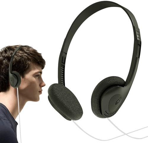 Casque rétro - Stéréo filaire - Casque léger - Style vintage - Son haute fidélité - Mini design supra-auriculaire pour téléphone portable, lecteur de musique, audio domestique, écoute de voyage