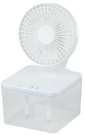 Ventilador de Escritorio con humidificador y luz Ambiental Colorida, Potente Ventilador Personal de Escritorio con 3 velocidades para Viajes, 2400mah