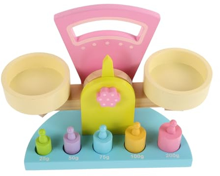 VICASKY Interaktives Holz Waagenmodell Kinderspielzeug Für Kinder Mädchen Kinder Kognitives Zählspielzeug Montessori Mathe Lehrmittel Für Frühe Entwicklung