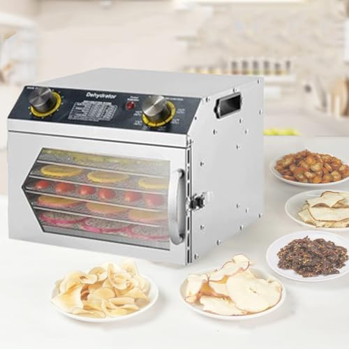 LFfwynog Deshidratador de Carne con Temporizador Digital Ajustable de 0 a 12 Horas y Temperatura Ajustable. Ideal para Dulces, Aperitivos, Carne de Res, Pollo, Pescado, cecina y Verduras. 6thfloor