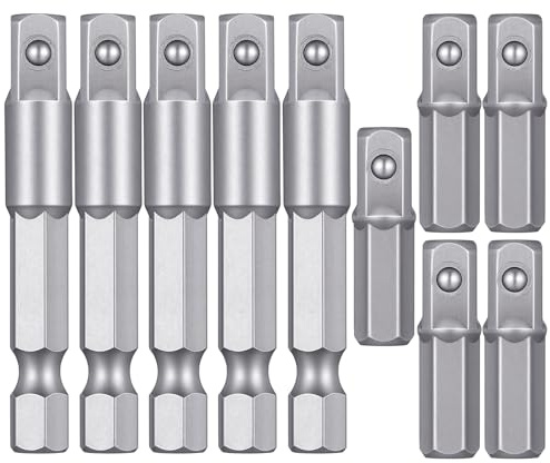 HaiFafafaing 10 Stück 1/4 Steckschlüssel Adapter, Sechskantschaft Steckschlüssel Set Schlagschrauber Adapters für Akku-Bohrschrauber, Bohrmaschine & Treiber Akkuschrauber