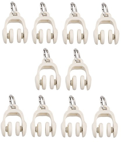 10 guide scorrevoli per tende con ganci da soffitto, 1#-25 mm