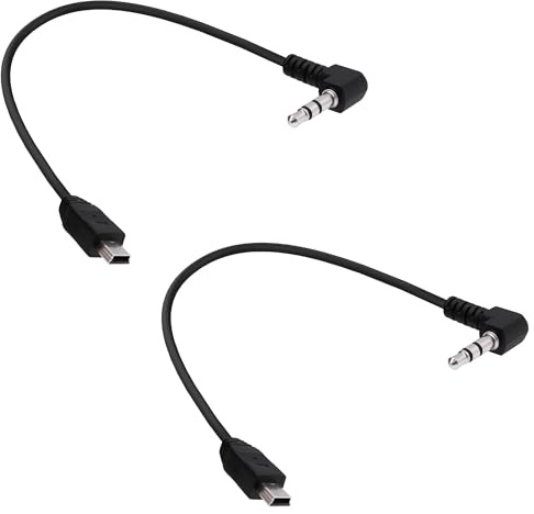 YARCHONN Mini USB auf 3,5 mm Klinke Audio Kabel Adapter Mini USB Stecker zu 3 Pol 3,5 mm TRS Stecker AUX Stereo Audio Konverter Verlängerungskabel für Handys CD/DVDS Digitalkamera -25cm -2pcs