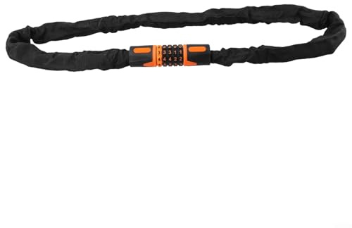 Candado de combinación fiable de cinco dígitos para bicicletas, cadena resistente a cortes, diseño para motocicletas (1,2 m)
