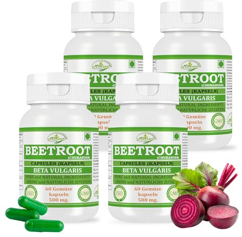 Morsan Nutraveda Rote Bete-Kapseln 500 mg | Beetroot (Beta vulgaris, Rote-beete) Hochdosierter Extrakt (10:1) | 60 vegane Kapseln | Beta vulgaris Kapsel | Nahrungsergänzungsmittel (4)