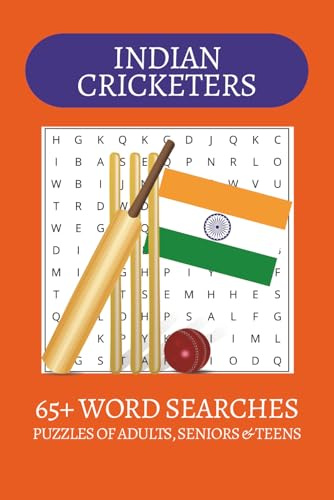 Indian Cricketers Word Search Puzzle Book: Word Searches with Easy to Read Print about Indian Cricketers, Indian Cricket, India and more | 6x9 inches| ... . Gift for Vacations, Holiday and Free Times