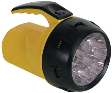 Perel Potente linterna LED, 9 LED blancos brillantes, adecuados para uso en interiores y exteriores, incluye baterías