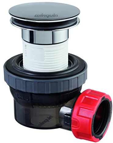 Wirquin 30721241 30721241-Siphon Et Bonde À Clapet Quick-Clac Nano 6.7 Standard, Noir