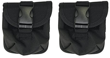 Scuba Choice 4LB Diving Weight Pouch, Pair – Compact Counterweight Pocket with Buckle Closure, Fits 2 Belt, Holds 2LB Each (Weights Not Included), Durable Black Scuba Diving Gear