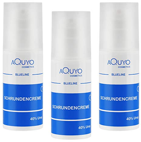 Blueline Schrundencreme 40% Urea (3x 100ml), Fußcreme zum Hornhaut entfernen, Creme für rissige Fersen und Füße, zur Behandlung von Schrunden (Rhagaden) an Händen, Ellenbogen oder Füßen
