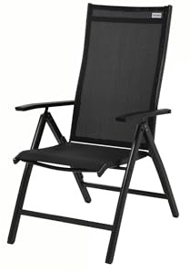 Doppler Expert Multipositionssessel, anthrazit/schwarz aus Aluminium & Textilene 75x60x110 cm, klappbar, Klappstuhl, Klappsessel